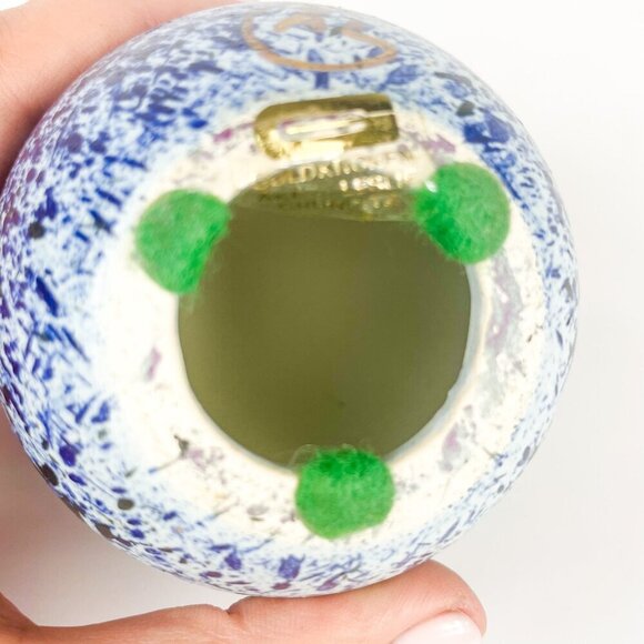 Guldkroken Ake Grunditz Ceramic Blue Gold Speckled Egg - Picture 7 of 8